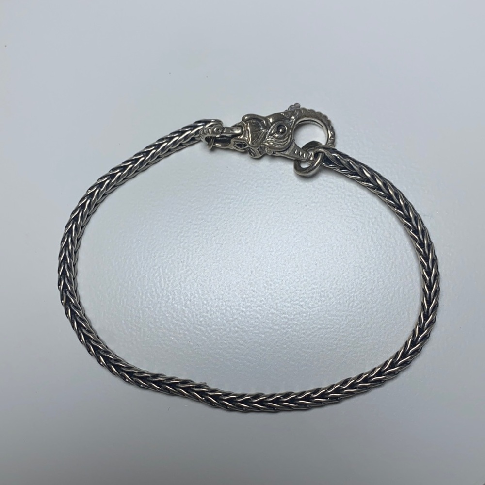 Trollbeads sterling silver bracelet with elephant clasp